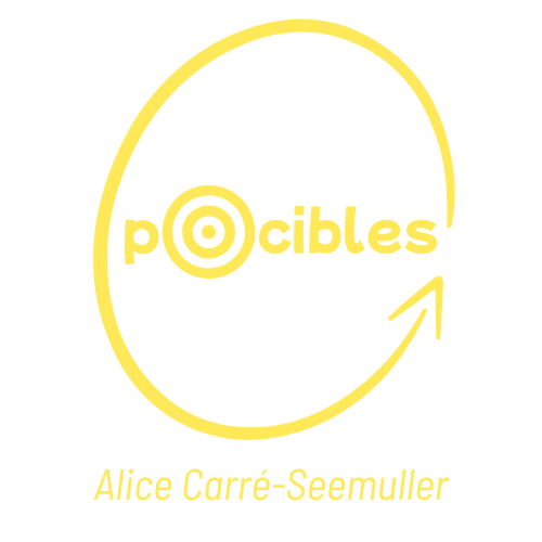 Logo pOcibles avec signature Alice Carré-Seemuller